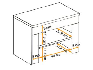 Miniaturka 2 - Ławeczka na buty z poduszką Melvoro 60 cm dąb Wellington biały beżowy – zdjęcie 3