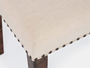Miniaturka 4 - Ławka rustykalna 132 cm ciemnobrązowa z beżową tapicerką – Avola – zdjęcie 4