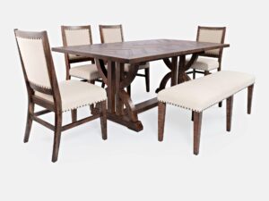 Miniaturka 3 - Ławka rustykalna 132 cm ciemnobrązowa z beżową tapicerką – Avola – zdjęcie 3