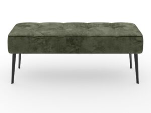 Miniaturka 5 - Ławka kuchenna Banvero 133 cm na białym tle – zielona tkanina, widok z przodu