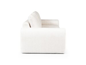 Miniaturka 1 - Sofa Lenvario – widok z boku na zaokrąglony bok i poduszki oparcia