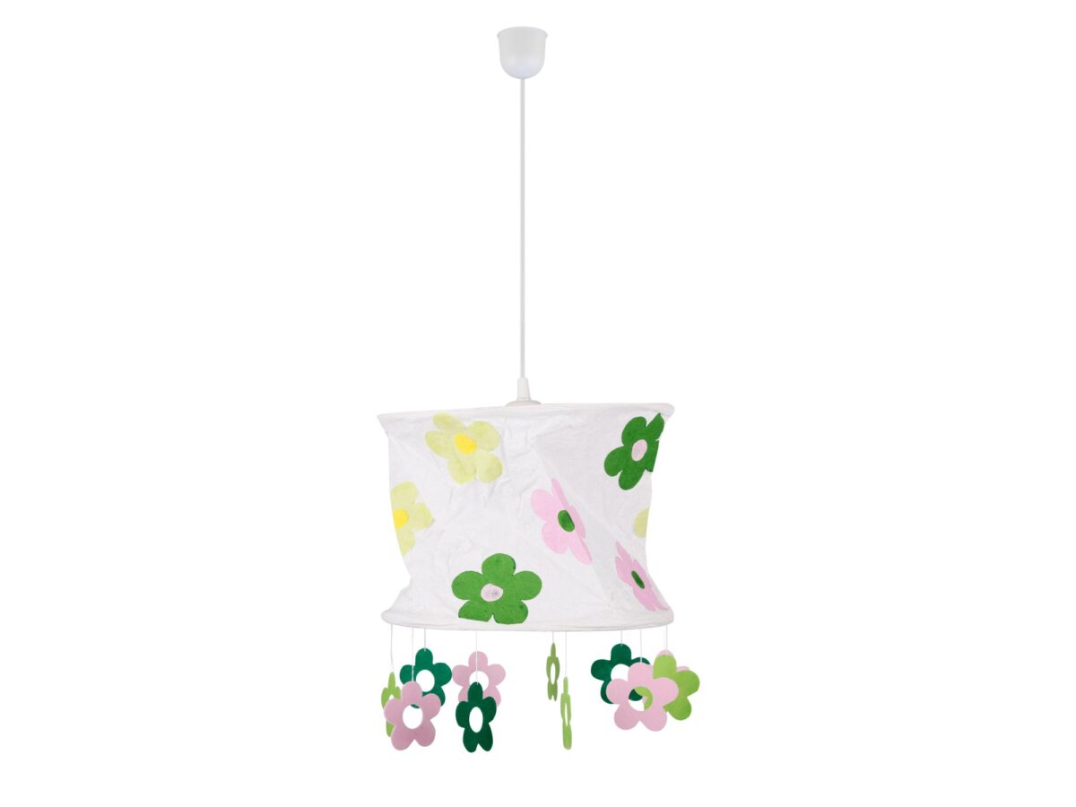 Lampa wisząca Linisio Kwiatki 30 cm – papierowy klosz