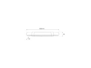 Miniaturka 5 - Oprawa liniowa LED 18 W 60 cm, rysunek techniczny i gabaryty