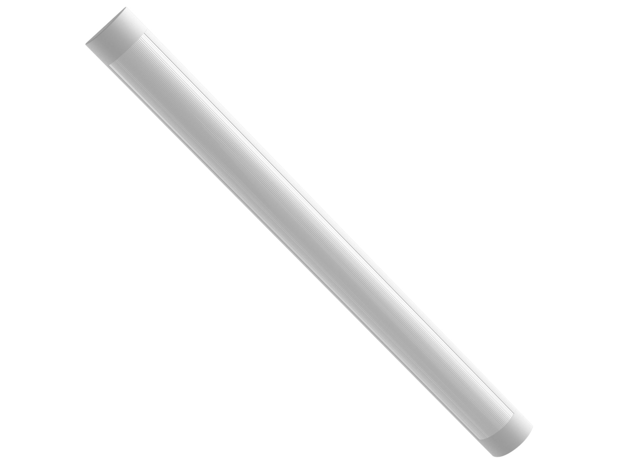 Biała listwa natynkowa LED 90 cm, widok ukośny profilu i klosza