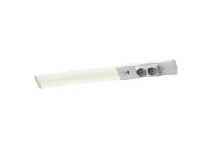 Miniaturka 1 - Listwa podszafkowa LED 18 W z dwoma gniazdami i USB widok pod kątem