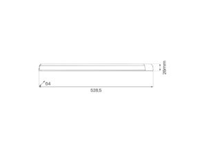 Miniaturka 3 - Wymiary oprawy LED 528,5 na 64 na 26 mm