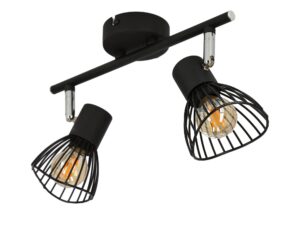 Miniaturka 3 - Listwa sufitowa Camevora w czerni z metalowymi drucianymi kloszami