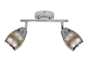 Miniaturka 3 - Listwa sufitowa Celivona w kolorze chromu z dwoma reflektorami na białym tle