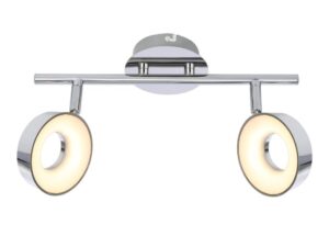 Miniaturka 2 - Listwa sufitowa Dalareta LED z dwoma regulowanymi chromowanymi punktami