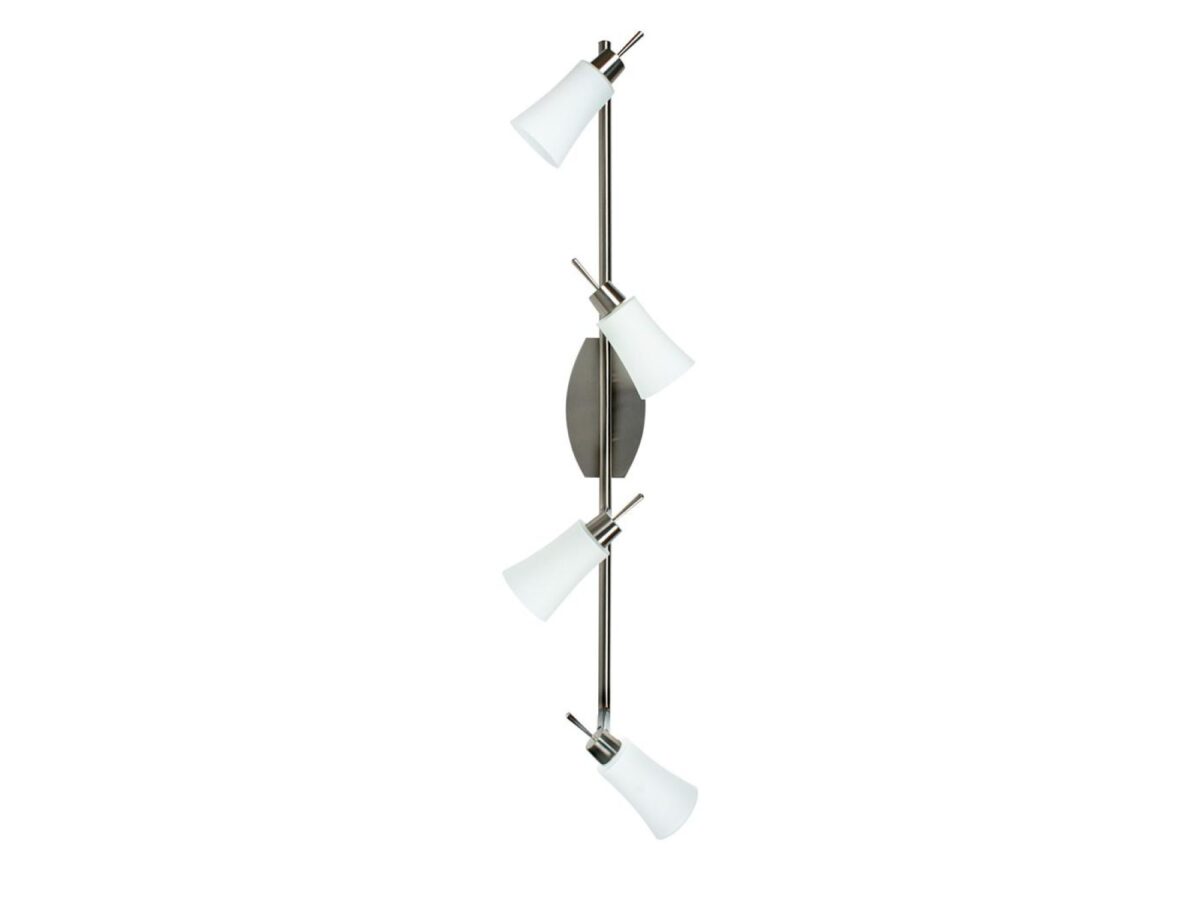 Listwa sufitowa Delava 4-punktowa 73 cm nikiel matowy / biały