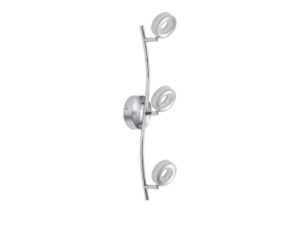 Miniaturka 2 - Listwa sufitowa Dorida chrom z trzema pierścieniowymi reflektorami LED