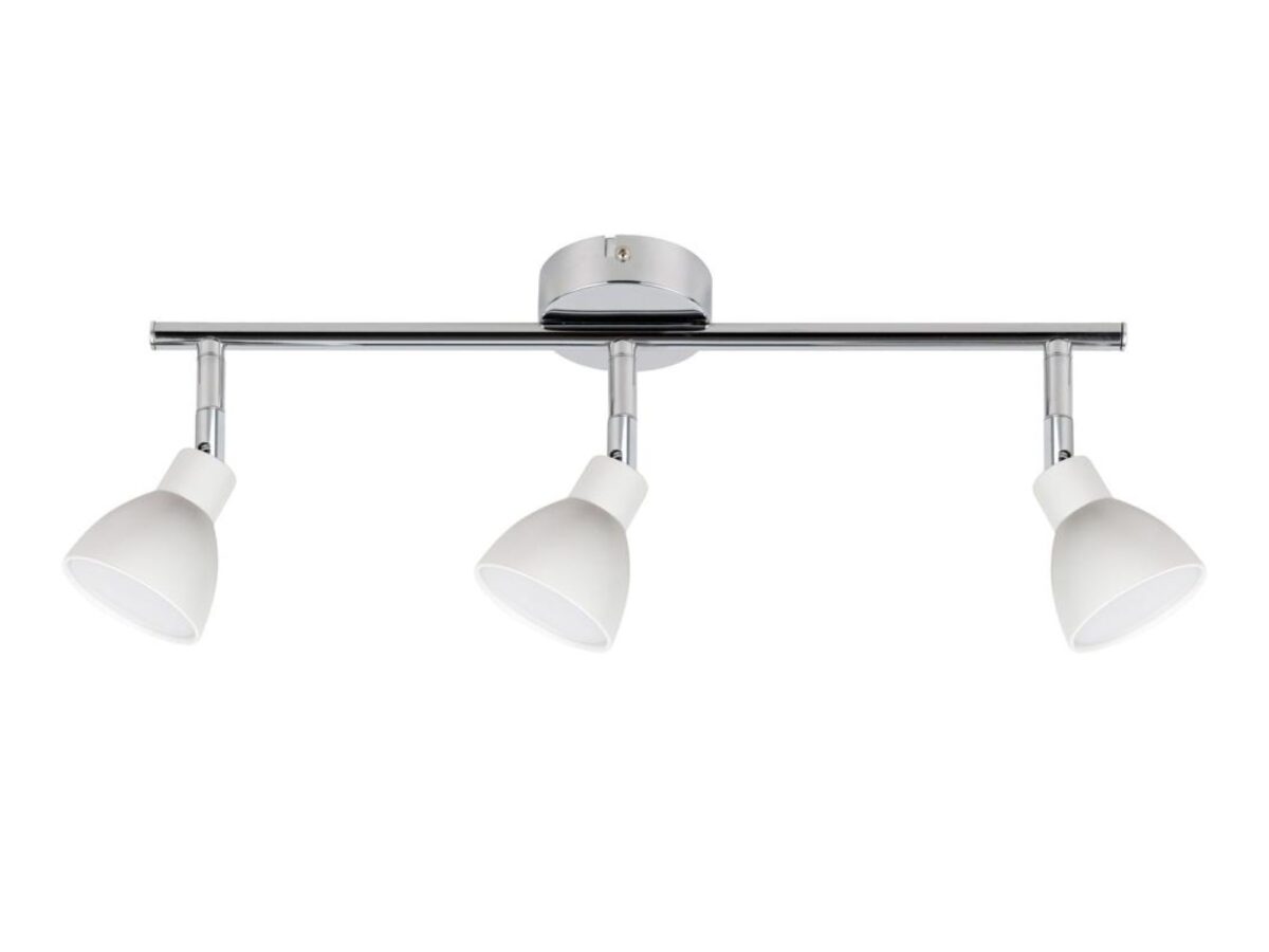 Listwa sufitowa LED Elemela 3-punktowa 15 W biało-chromowana