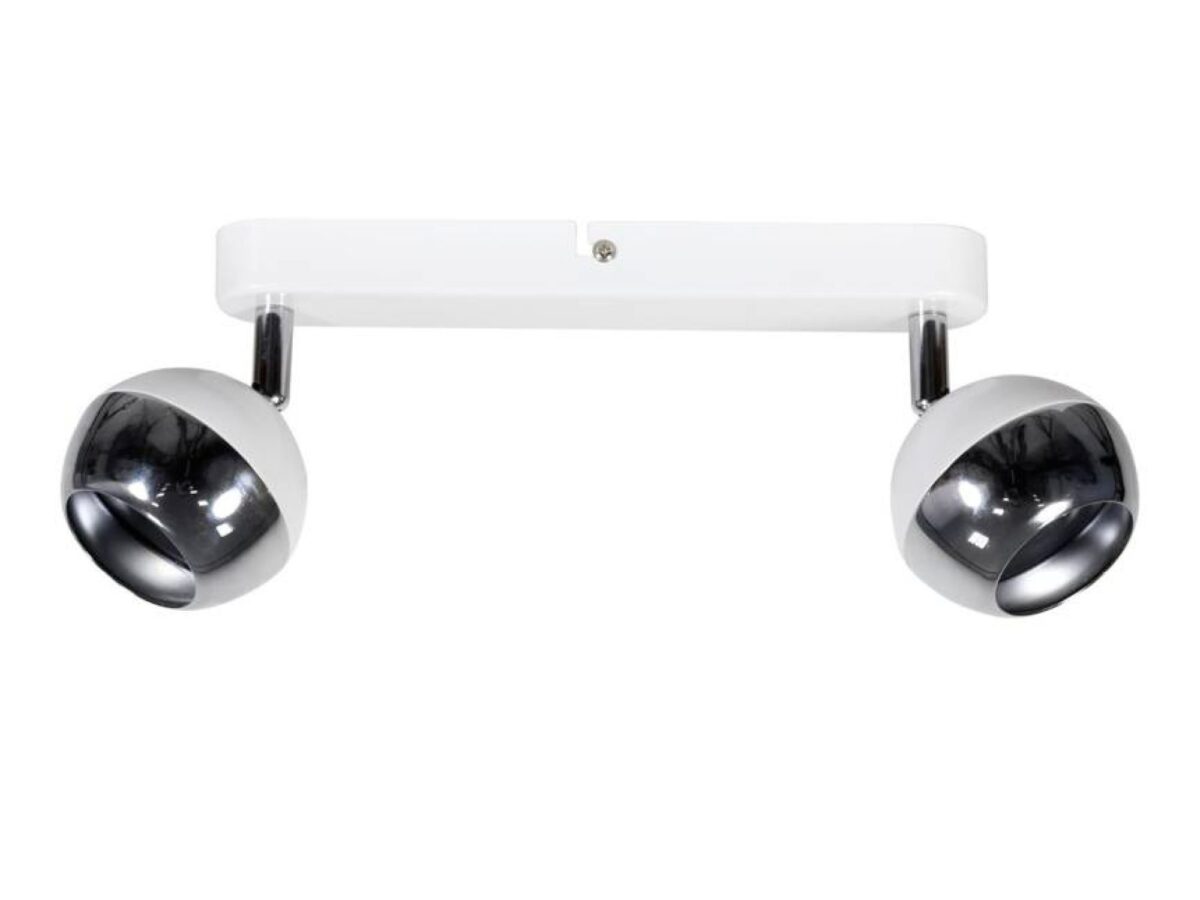 Listwa sufitowa Emalia biała chrom 2 reflektory GU10 30 cm