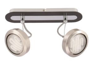 Miniaturka 2 - Listwa sufitowa Falivano z dwoma regulowanymi reflektorami GX53 – satyna wenge, białe tło
