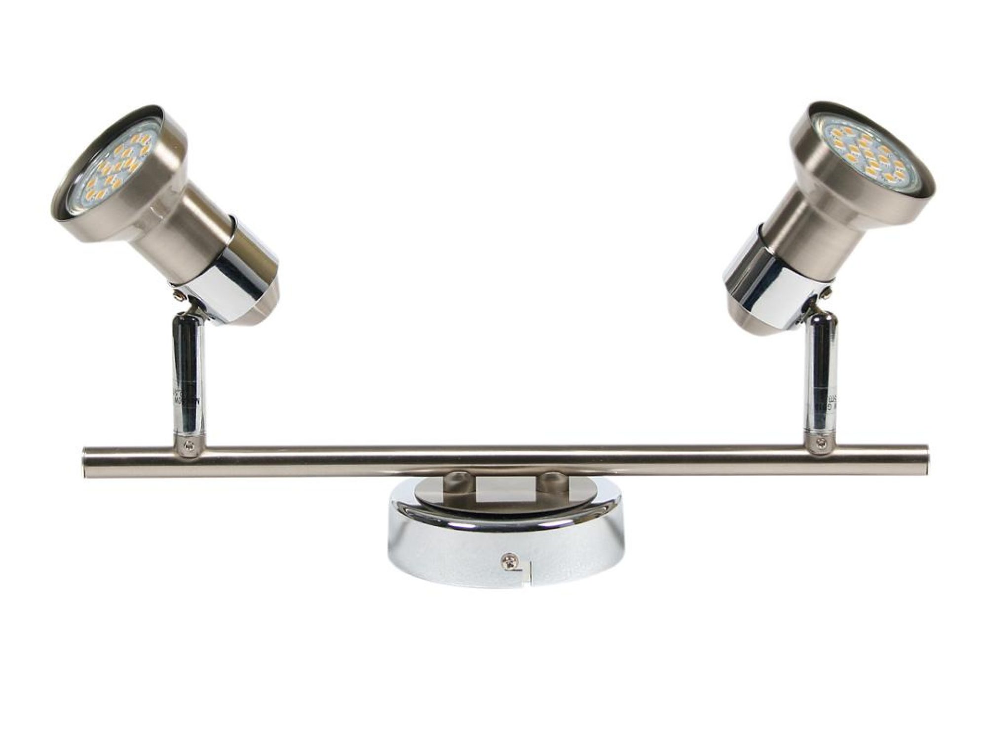 Listwa sufitowa Fenisona nikiel i chrom dwa reflektory GU10
