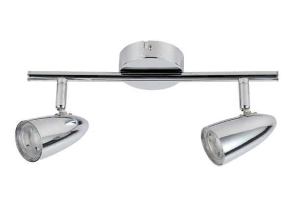 Listwa sufitowa LED Eladino chromowana z dwoma regulowanymi reflektorami