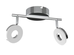 Miniaturka 2 - Listwa sufitowa LED Emivia w chromie z dwoma okrągłymi reflektorami