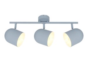 Miniaturka 6 - Listwa sufitowa Levarino szara matowa z trzema cylindrycznymi reflektorami E27