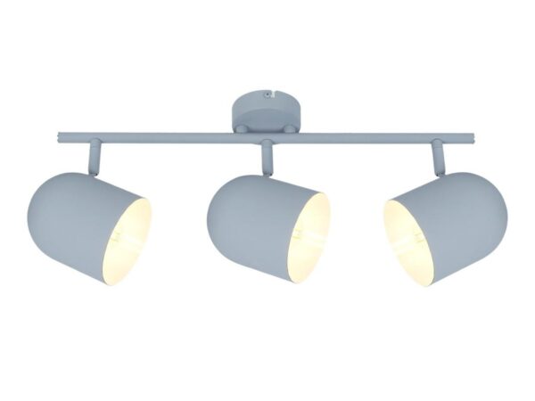 Listwa sufitowa Levarino szara matowa z trzema cylindrycznymi reflektorami E27
