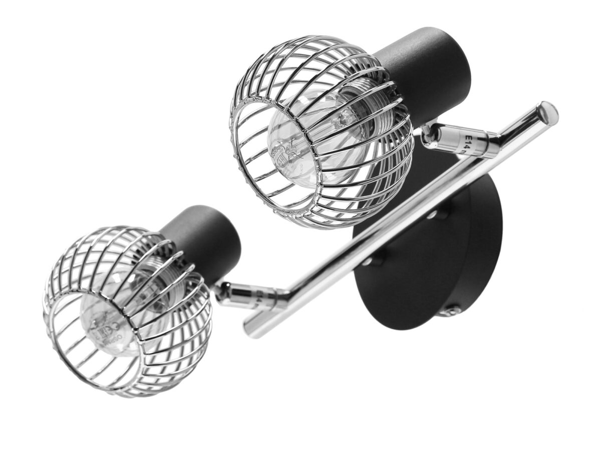Listwa sufitowa Melino czarny chrom 2 klosze E14