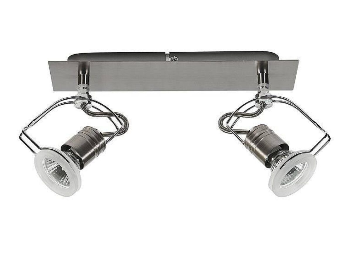 Listwa sufitowa Olideta metalowa z dwoma reflektorami GU10