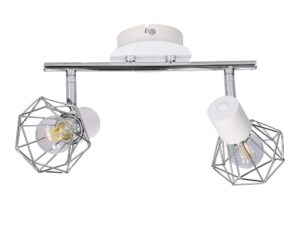 Miniaturka 2 - Dwupunktowa lampa sufitowa Peredia biało-chromowana z ruchomymi głowicami