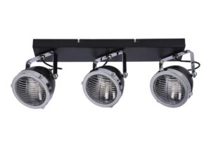 Miniaturka 1 - Listwa sufitowa Ralodeta 3-punktowa GU10 czarna 41 cm – zdjęcie 2