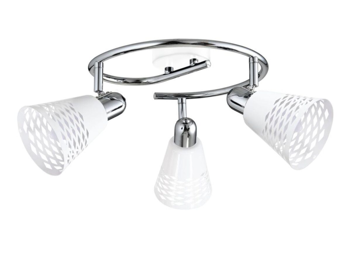 Listwa sufitowa Revodia 3-punktowa E14 50 cm chrom i biały