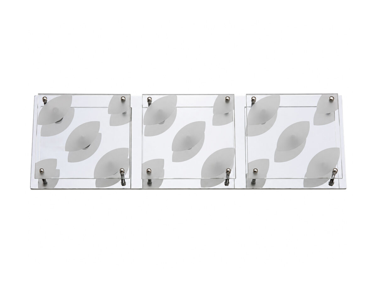 Listwa sufitowa Salivino chrom z trzema szklanymi panelami G9 54 cm