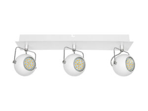 Miniaturka 2 - Listwa sufitowa Savotira 3-punktowa biała z ruchomymi reflektorami LED na białym tle