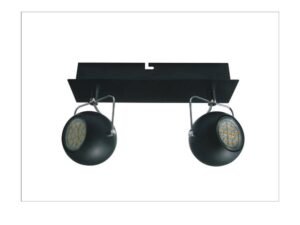 Miniaturka 3 - Listwa sufitowa Savotira czarna z dwoma kulistymi reflektorami GU10