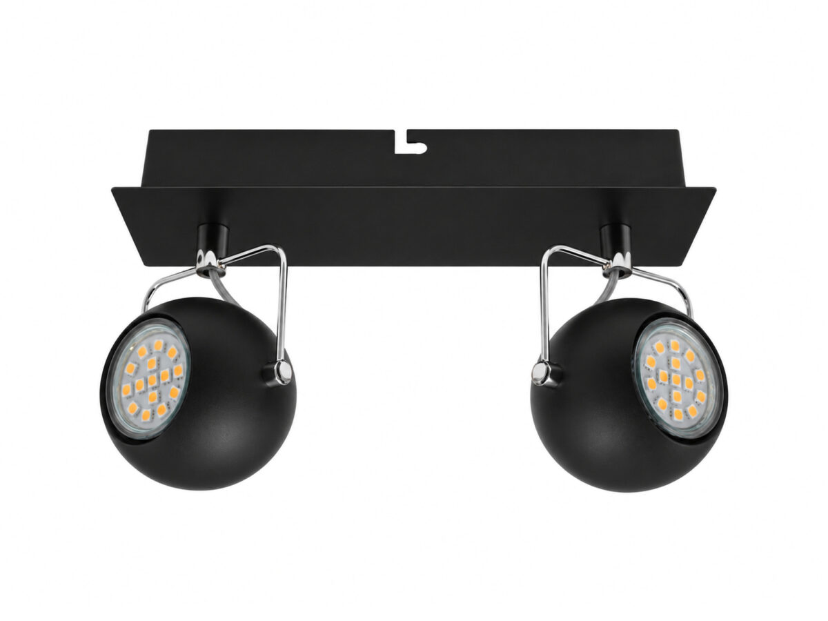 Listwa sufitowa z 2 reflektorami Savotira 25 cm czarna