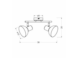 Miniaturka 2 - Listwa sufitowa Siladira 38 cm – rysunek wymiarowy