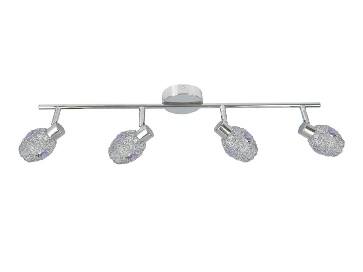 Listwa sufitowa Silania 70 cm chrom z fioletem, 4 punkty G9