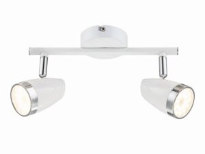 Miniaturka 2 - Listwa LED Silemina biała z dwoma regulowanymi reflektorami i srebrnymi detalami
