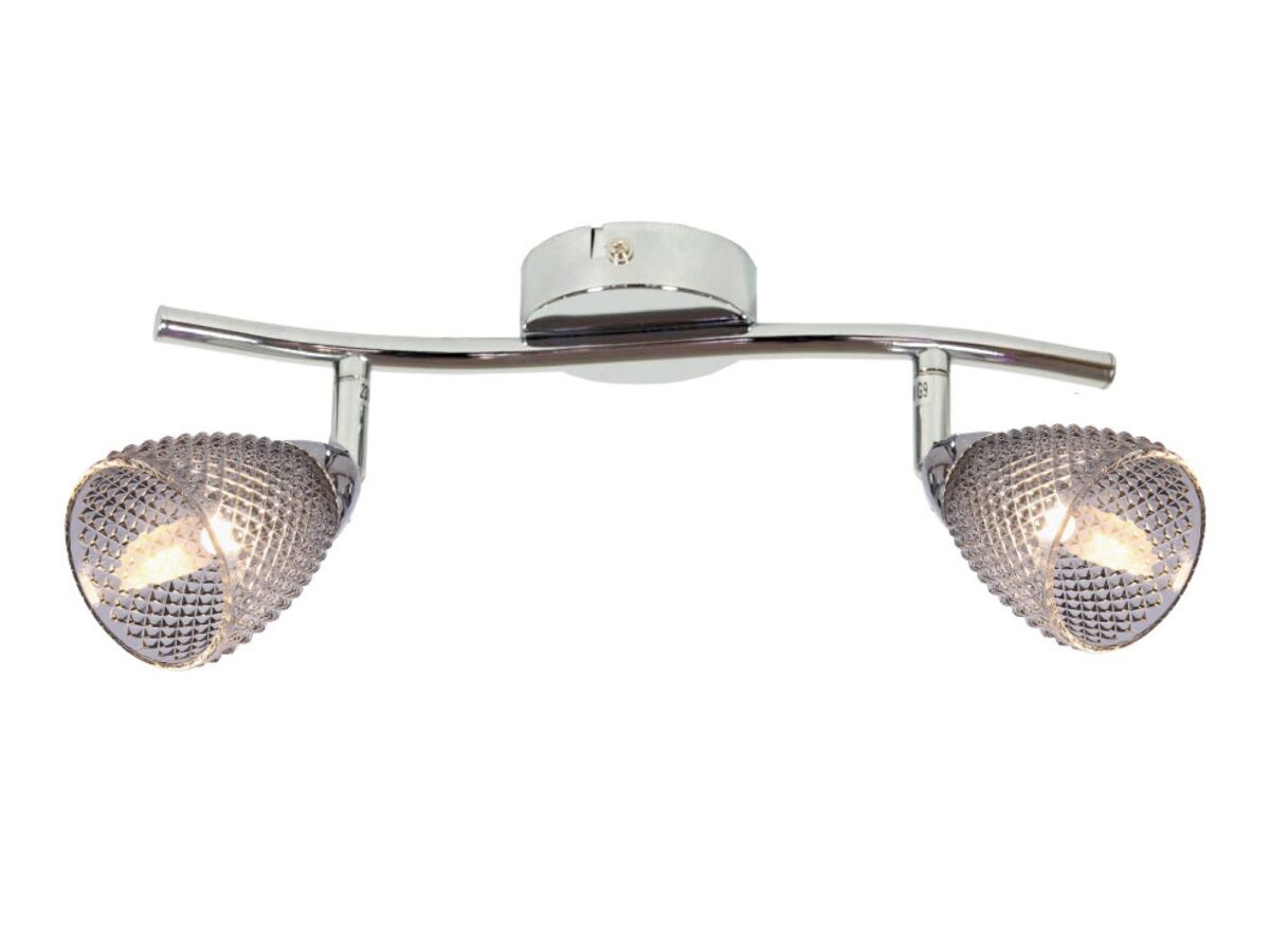 Listwa sufitowa z dwoma kloszami Zenoria 39 cm chrom