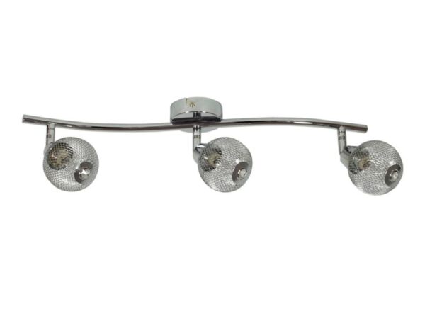 Listwa sufitowa Telisira chrom 64 cm trzy ażurowe kuliste klosze G9