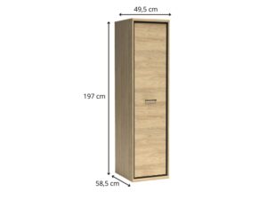 Miniaturka 1 - Wymiary szafy Lorenza 49,5 × 58,5 × 197 cm – schemat