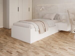 Miniaturka 7 - Łóżko Corvina w bieli z dwiema szafkami — aranżacja