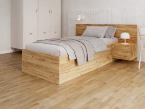 Miniaturka 1 - Łóżko Corvina Lift z szafkami nocnymi w dekorze dąb craft
