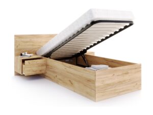 Miniaturka 5 - Łóżko Corvina Lift z szafkami nocnymi dąb craft – packshot