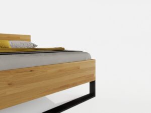 Miniaturka 4 - Łóżko dębowe Nexor 200x200 cm z czarnym panelem w aranżacji wnętrza 3