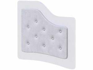Miniaturka 3 - Biały tapicerowany bok łóżka Emi T G z guzikami w kolorze tkaniny