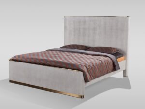 Miniaturka 2 - Łóżko Eleganza 180 × 200 cm kaszmirowe ze złotymi listwami, widok pod kątem