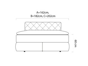 Miniaturka 6 - Wymiary – Łóżko kontynentalne z materacem kieszeniowym Trezzaro 140–180x200 cm