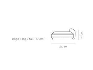 Miniaturka 7 - Wymiary – Łóżko kontynentalne z materacem Ovello 140–180x200 cm
