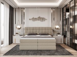 Miniaturka 1 - Łóżko kontynentalne z pojemnikiem Gustavio 140–180x200 cm w aranżacji wnętrza