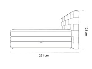 Miniaturka 5 - Wymiary – Łóżko kontynentalne z pojemnikiem Gustavio 140–180x200 cm