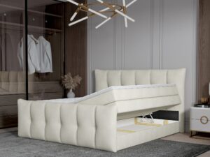 Miniaturka 3 - Łóżko kontynentalne z pojemnikiem Sofivella 140–180 × 200 cm w aranżacji wnętrza 2