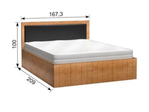 Miniaturka 3 - Łóżko Lavinia 160x200 z rysunkiem wymiarów 167,3 na 209 cm